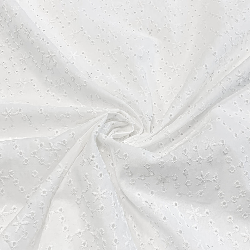 Coton Broderie Anglaise BA-ETOILES Blanc / Blanc