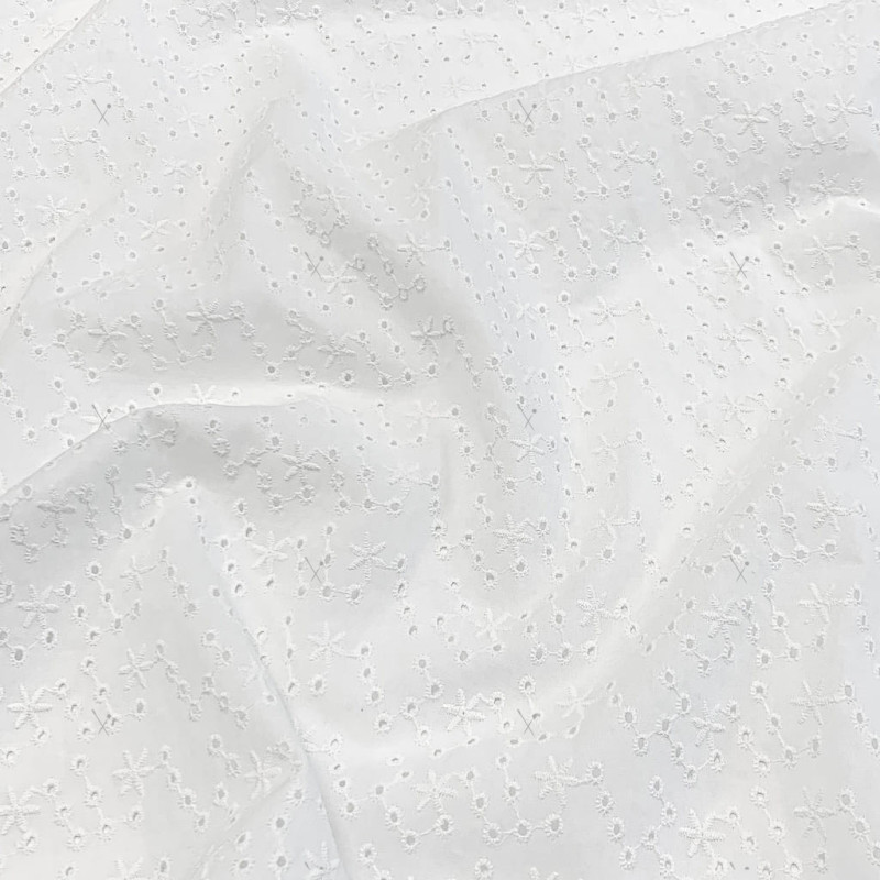 Coton Broderie Anglaise BA-ETOILES Blanc / Blanc