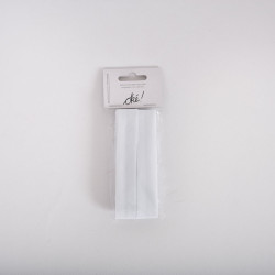 RUBAN BIAIS 2 CM. X 4 M. BLANC