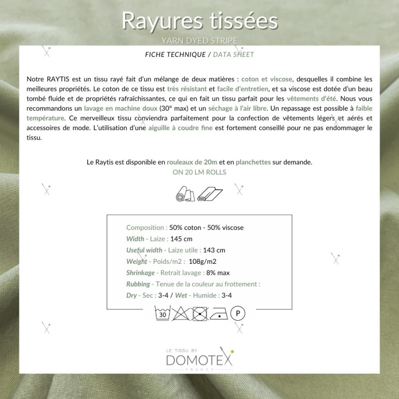 Coton Viscose Rayé RAYTIS1 Jaune / Jaune