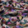 Viscose Imprimée ABIVA Pierre Bleue / M.Roses