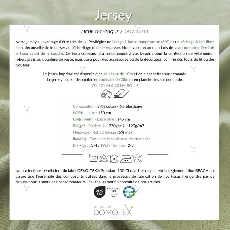 Jersey Imprimé INGELA Perle / Bleuet