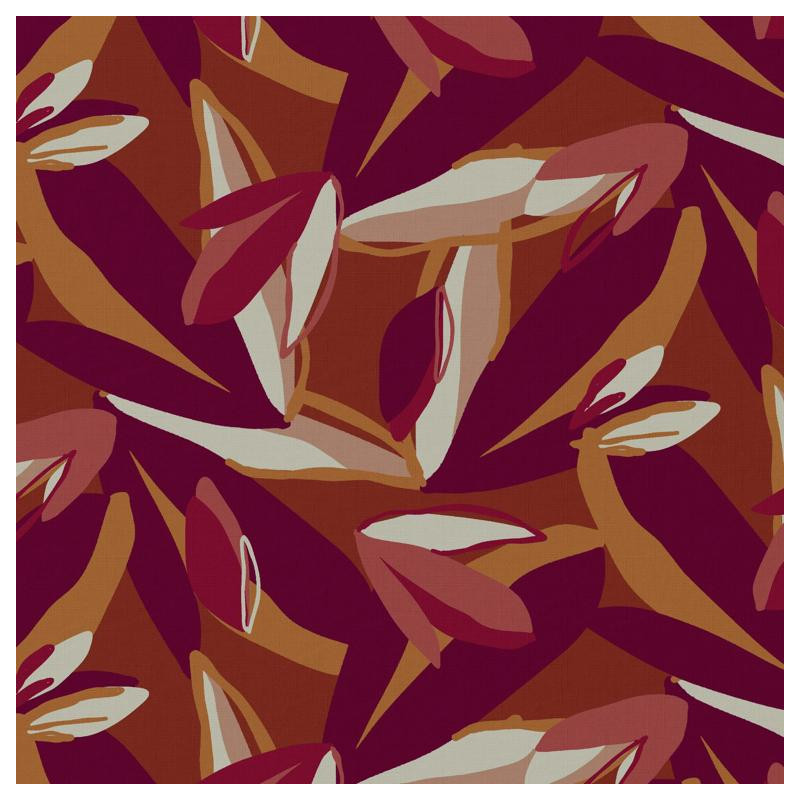 Viscose Imprimée PIPASOL Pourpre / M.Chauds