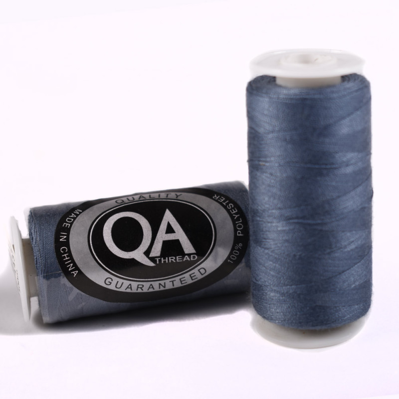 FIL A COUDRE Q.A. 100% POLYESTER 40/2 BOBINES 500 M. GRIS FONCE