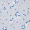 Coton Imprimé INGELA Perle / Bleuet