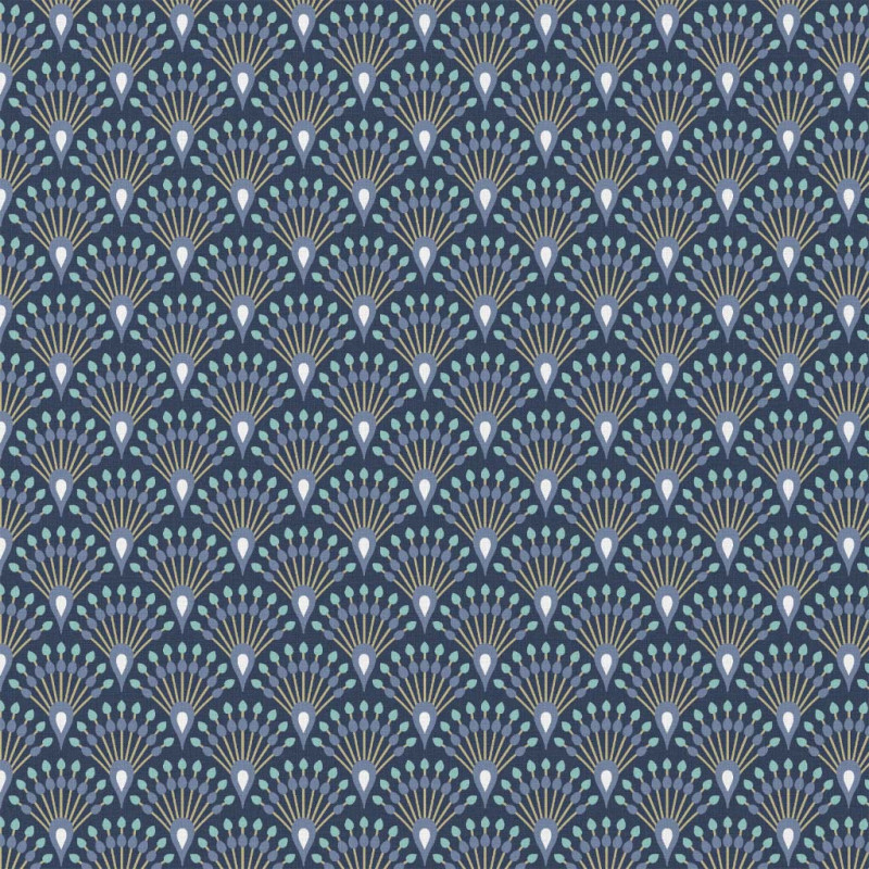 Coton Imprimé GINZA Minuit / Indigo