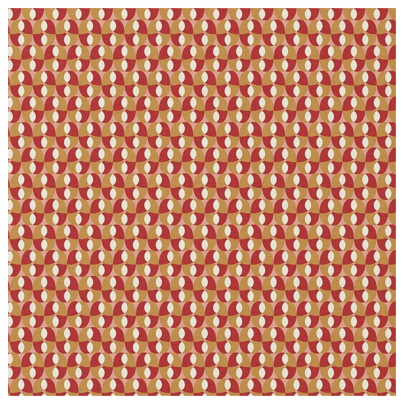 Coton Imprimé BOHAZIA Ocre / Rose