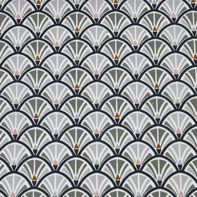 Algodón estampado JACINTHE Gris / Carbón
