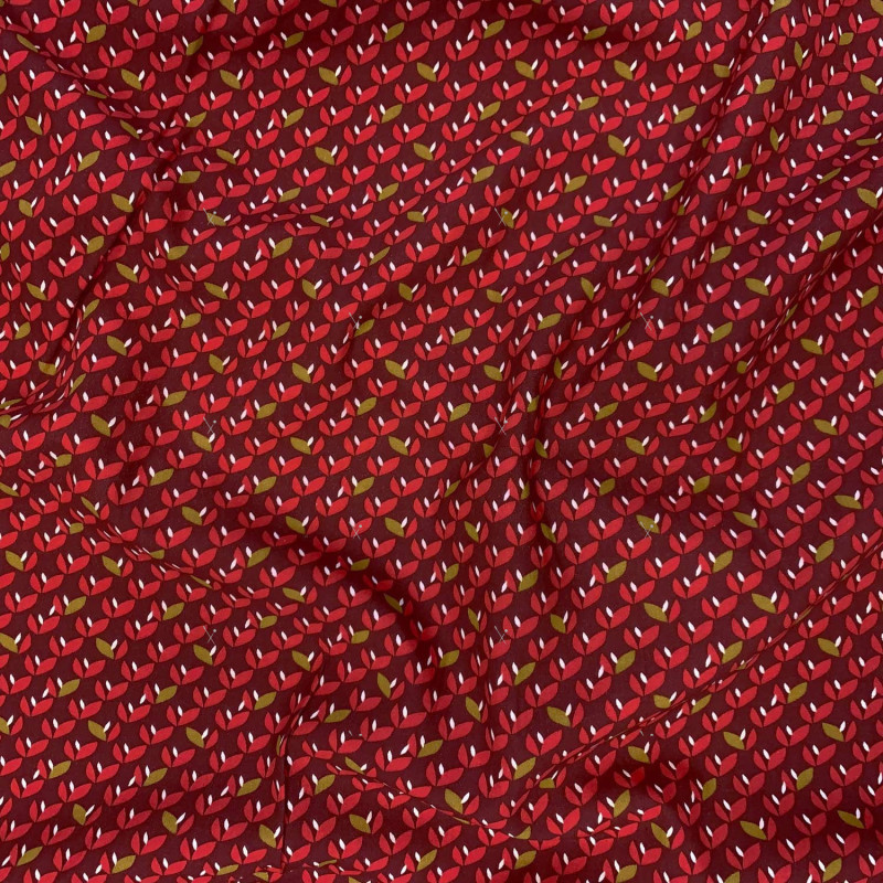 Viscose Imprimée JANA Prune / Grenadine