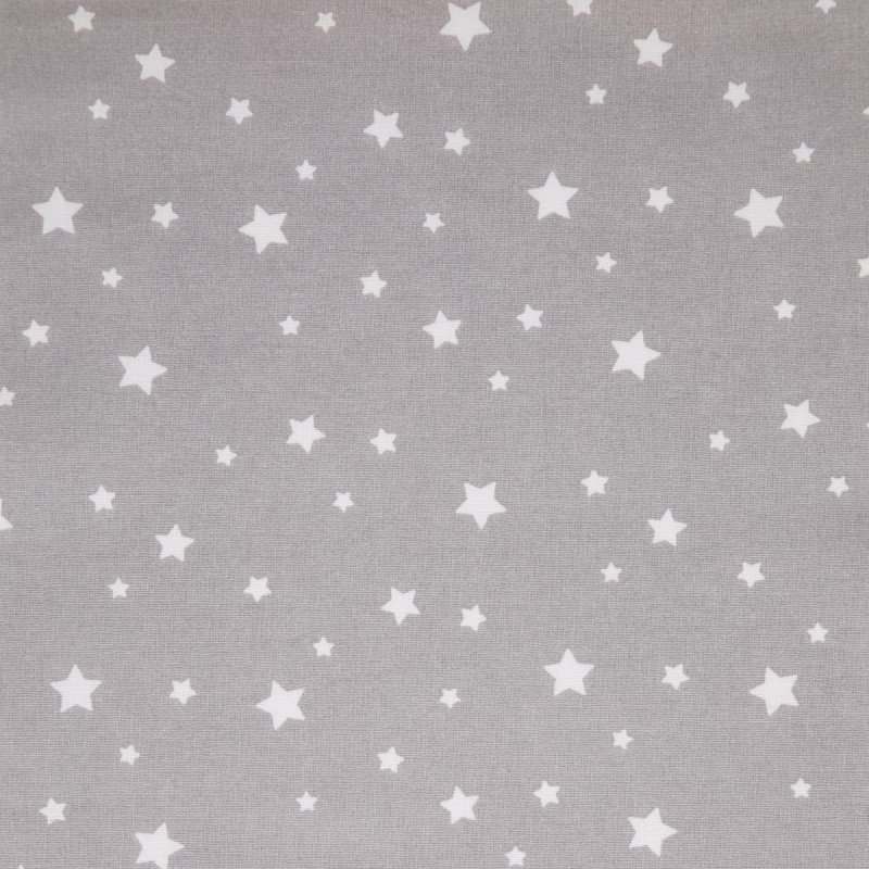 Coton Enduit Imprimé ZETOILE Gris / Blanc