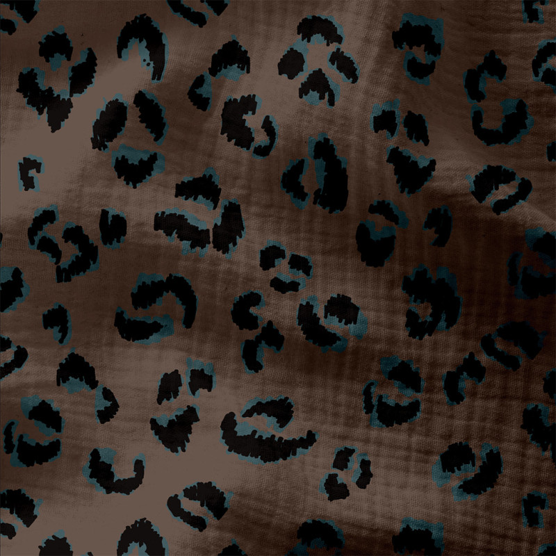 Double Gaze Imprimée FAUVE Taupe / Noir
