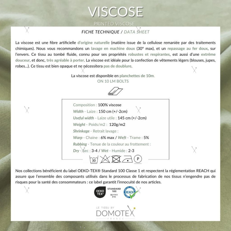 Viscose Imprimée TISTA Bleu Foncé / SaBlé