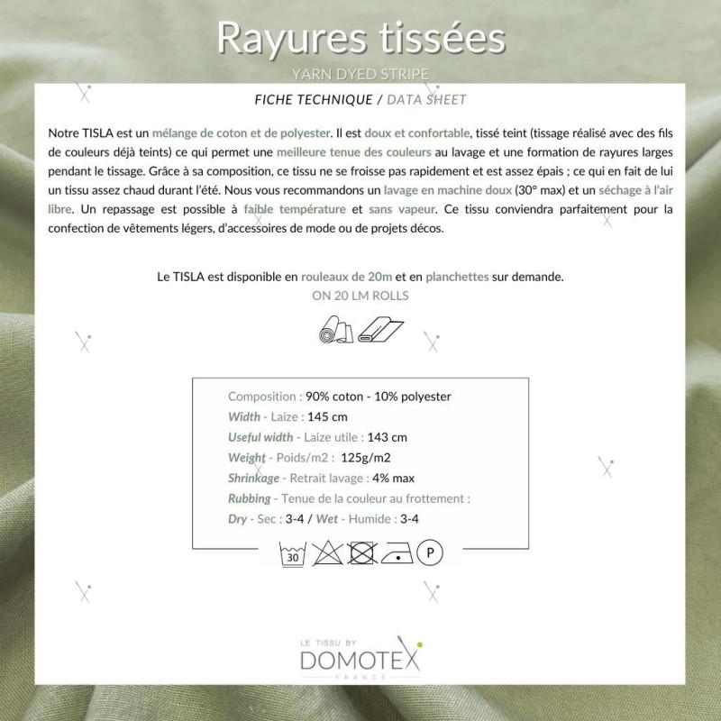 Coton Rayures Tissées TISLA Chocolat / Blanc