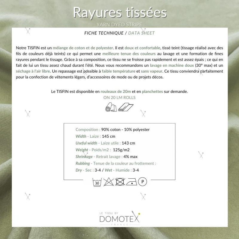 Coton Rayures Tissées TISFI Chocolat / Blanc