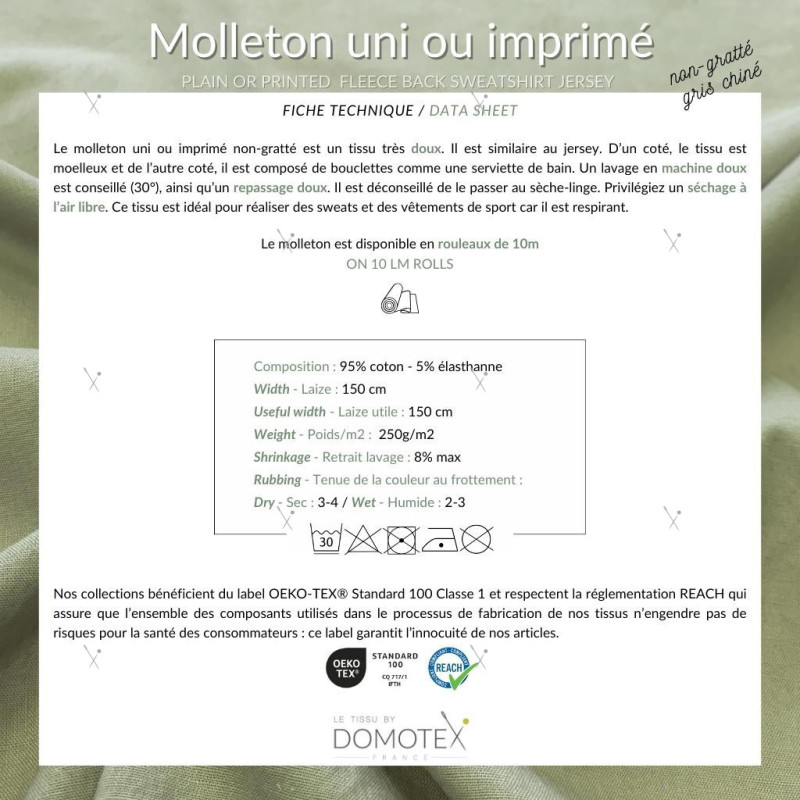 Molleton Imprimé BIGAMOL Gris Chiné / Noir