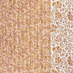 Coton Matelassé Imprimé METHARI 1U / JHANSI4 1U Ecru / Camel