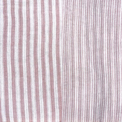 Double gaze Tissé Teint STRIPES Vieux Rose / Blanc Casse