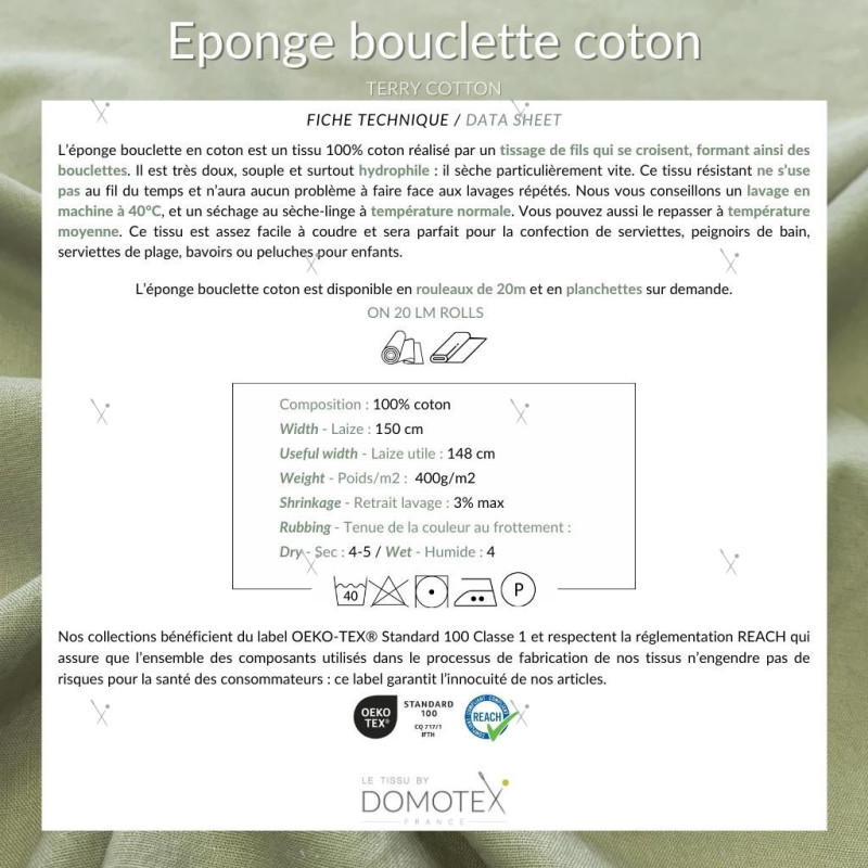 Eponge Coton Blanc