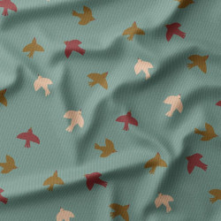 Velours 1000 Raies LONNY Bleu / Paprika