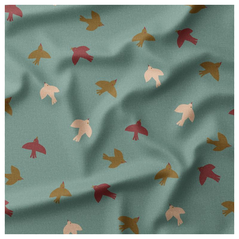 Velours 1000 Raies LONNY Bleu / Paprika