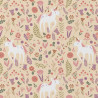 Coton Imprimé JOLICORN Blé / Rose