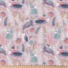 Coton Imprimé FEEDESBOIS Violet / Rose