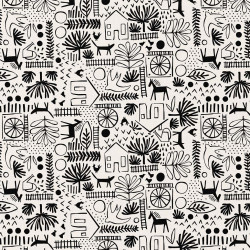 Coton Imprimé BOUNTY Ecru / Noir