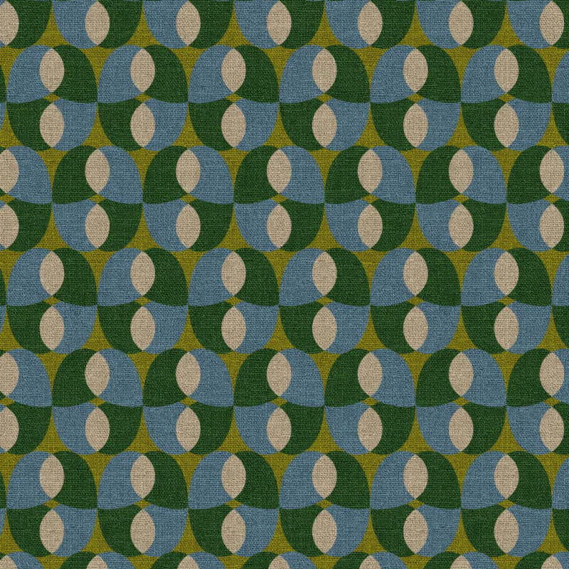 Demi-Natté Imprimé BOCHIN Vert / Bleu