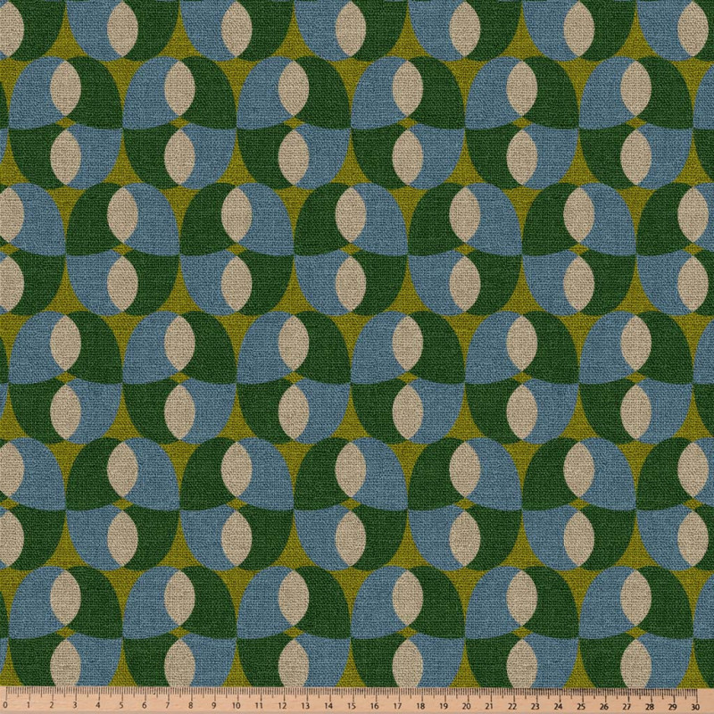 Demi-Natté Imprimé BOCHIN Vert / Bleu