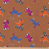 Coton Imprimé GASTON Marron / Orange
