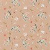 Coton Imprimé CELESTE Rose / Corail