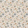 Coton imprimé ROZIA Ecru / Bleu