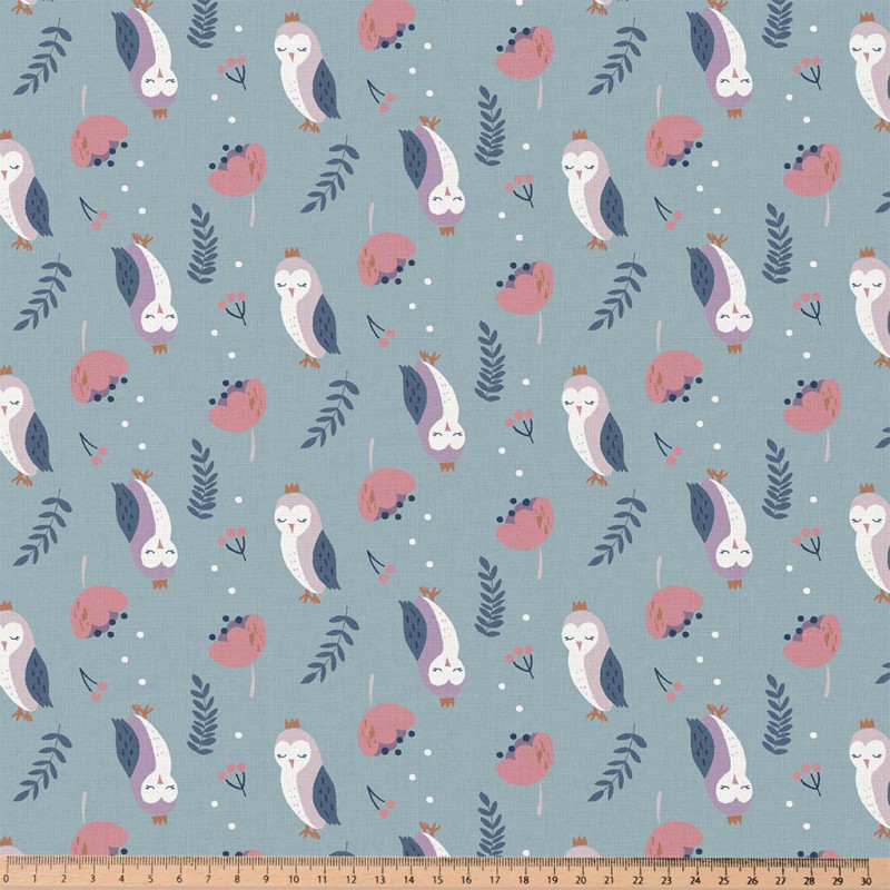 Coton Enduit PLUMNI Bleu / Rose