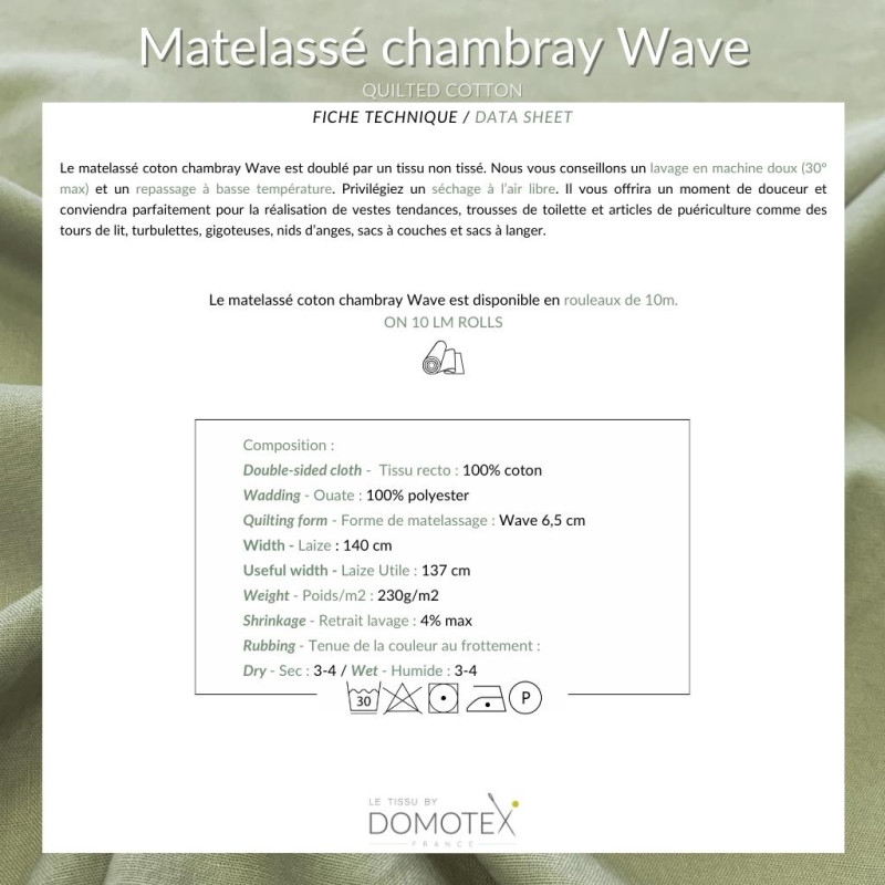 Chambray Matelassé Noir / Noir