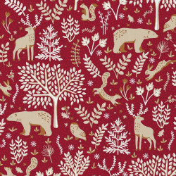 Coton Imprimé ROVALIA Rouge / Beige