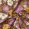 Popeline Imprimée SYLVIE Marron / Violet