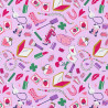 Coton imprimé KARMASH Violet / Rose