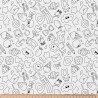 Coton Imprimé KAWI Blanc / Noir
