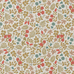 Coton Imprimé SHO2 Ecru / Rouge