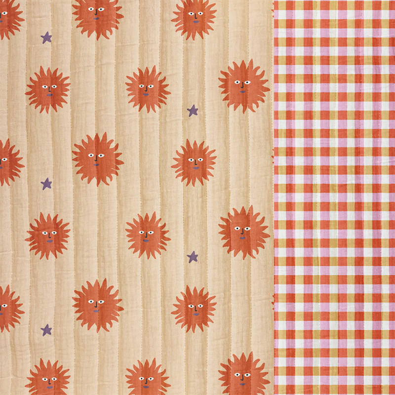 Coton Matelassé Imprimé MINASTRO 1B / KAVIA 2B Rose / Rouge