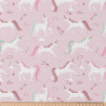Coton imprimé COLICORNE Rose / Blanc