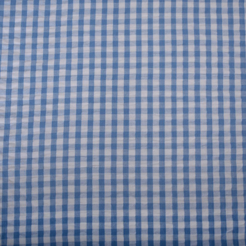 Seersucker ELI Blanc Casse / Bleu