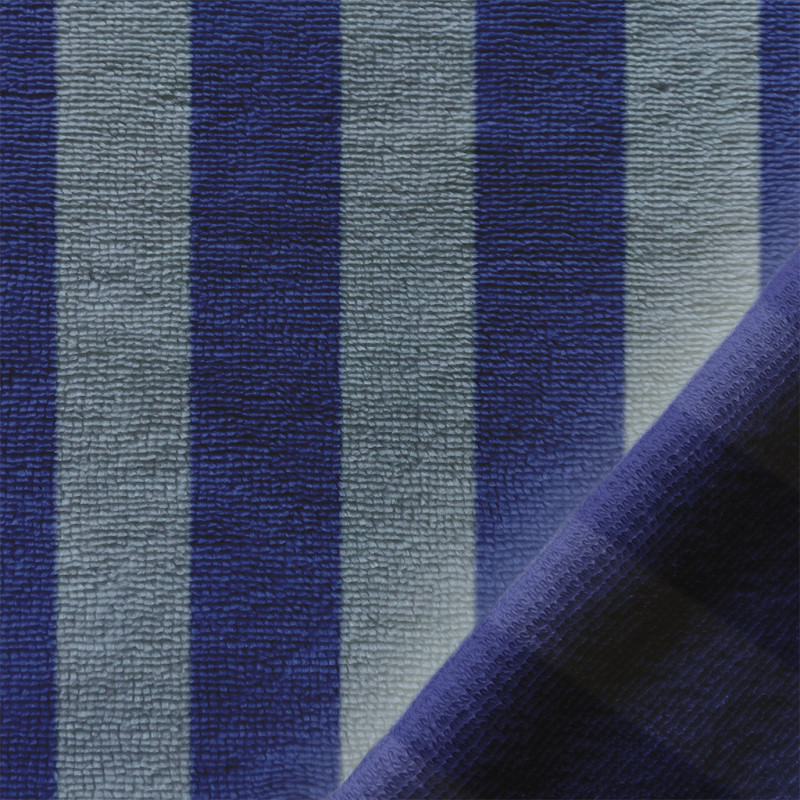 Micro Eponge Bambou Rayée RAYE Baltique / Indigo