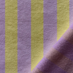 Micro Eponge Bambou Rayée RAYE Lemon / Lilas Clair