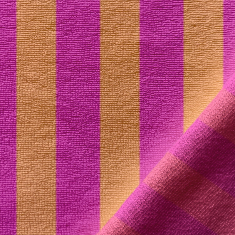 Micro Eponge Bambou Rayée RAYE Melon / Bonbon