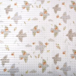 Nid d'Abeille Imprimé ZELLE Blanc / Galet