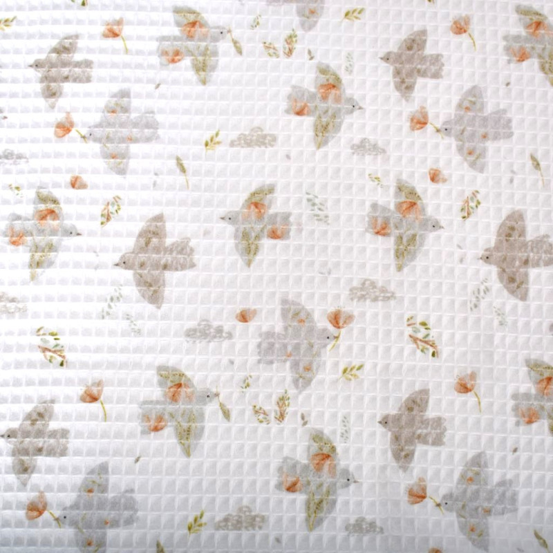 Nid d'Abeille Imprimé ZELLE Blanc / Galet