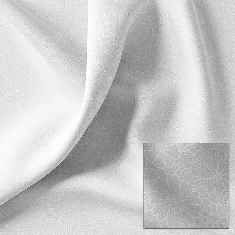 Coton Imprimé BRITNEY Blanc / Blanc