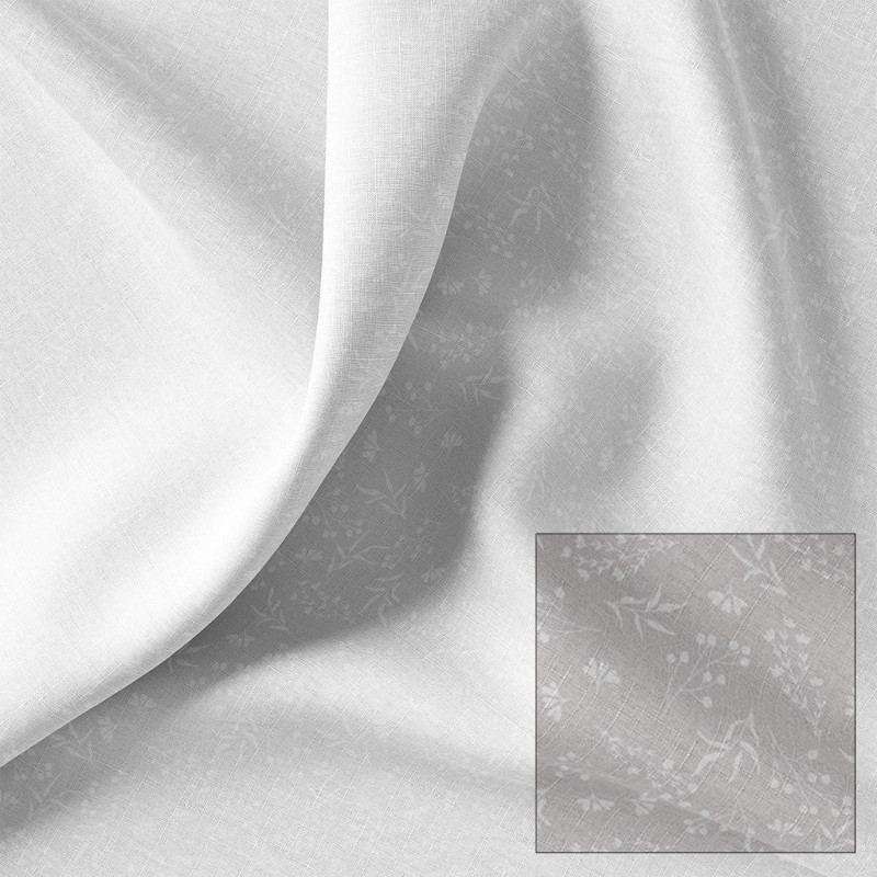 Coton Imprimé CIRCIUM Blanc / Blanc