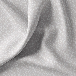 Coton Imprimé KAMAR Gris Clair / Blanc